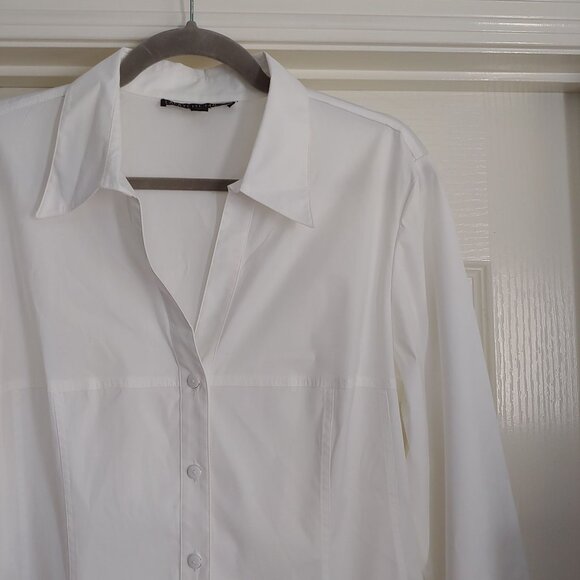 Lafayette 148 Crisp White Button Down Shirt Poplin Minimalist Staple Piece 12 - Picture 4 of 11